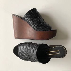 Rachel Zoe Wooden Platform Wedge Shoes